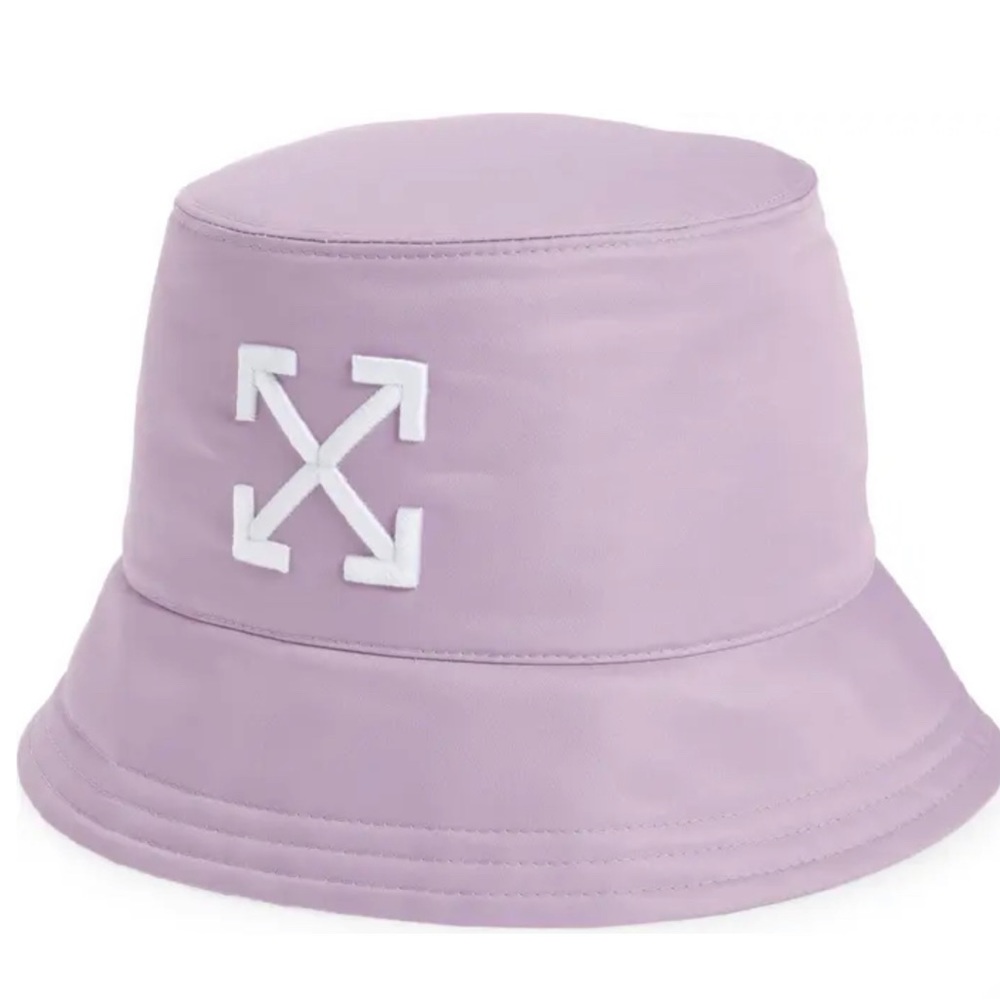 Off-White Lavender Embroidered Arrow Bucket Hat